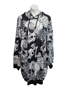 SHEIN Black & White Graphic Hoodie